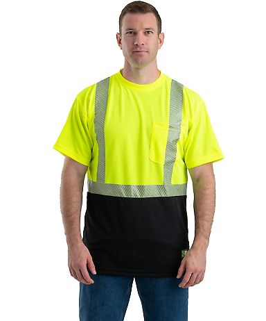 Berne Apparel HVK017 Hi-Vis Class 2 Color Blocked in Hi vis yellow front view
