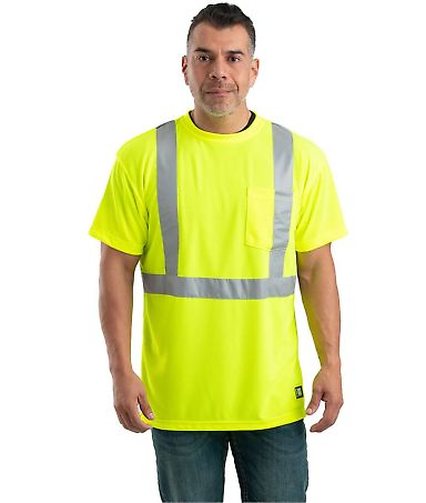 Berne Apparel HVK012 Hi-Vis Class 2 Performance Po in Yellow front view