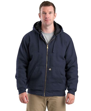Berne Apparel SZ612 Glacier Full-Zip Hooded Jacket in Navy front view