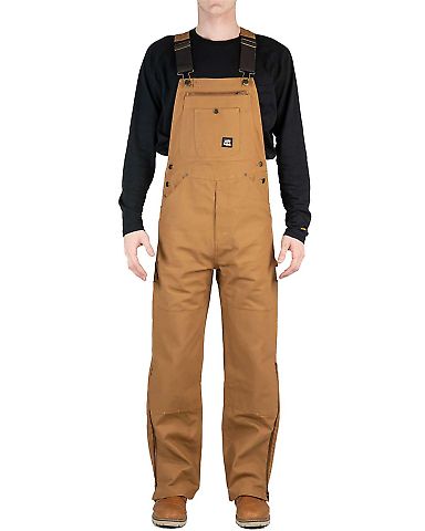 Berne Apparel B1067 Slab Unlined Duck Bib Overall in Brown duck_44 front view