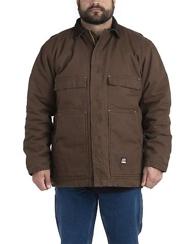Berne Apparel CH377 Highland Washed Chore Jacket in Bark front view