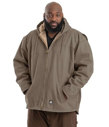 Berne Apparel HJ626 Heartland Washed Duck Hooded W in Greystone front view