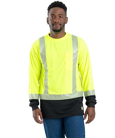 Berne Apparel HVK018 Hi-Vis Class 3 Color Blocked  in Yellow front view