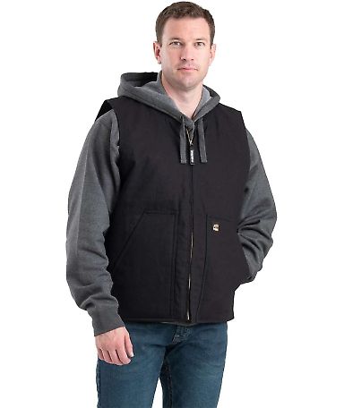 Berne Apparel V812 Workman's Duck Vest in Black front view