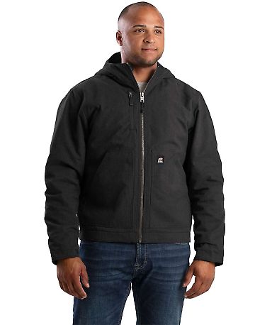 Berne Apparel HJ65T Tall Heritage Duck Hooded Jack in Black front view