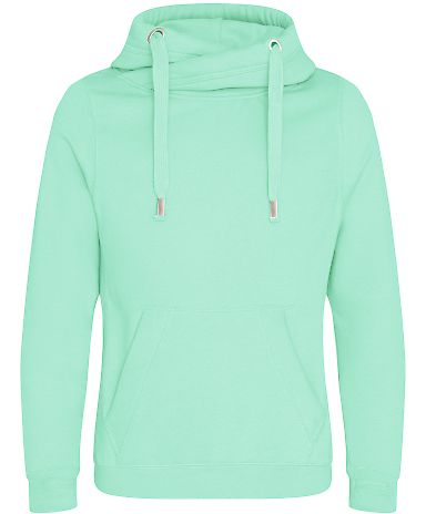 AWDis JHA021 Cross Neck Hooded Sweatshirt in Peppermint front view