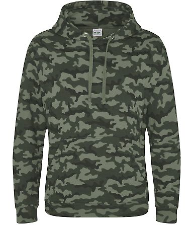 AWDis JHA014 Camo Hoodie in Green camo front view