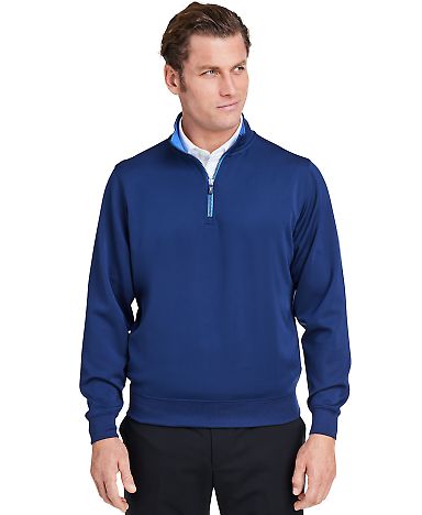 Fairway & Greene C11512 Caves Quarter-Zip Tech Pul in Marine front view