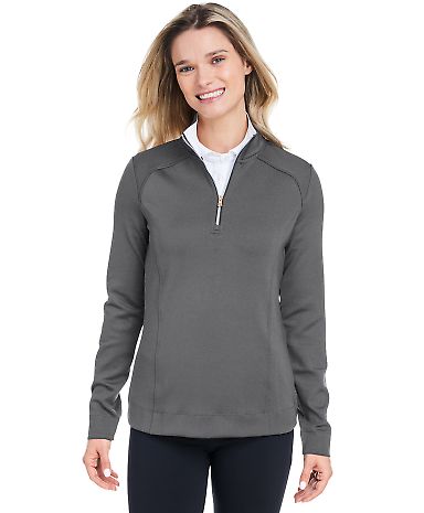 Fairway & Greene F12250 Women's Wells Quarter-Zip in Dark shadow grey heather
