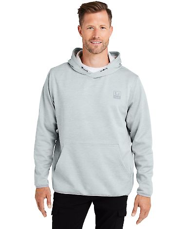 HUK H130093 Performance Hooded Fleece Sweatshirt in Harbor mist heather front view