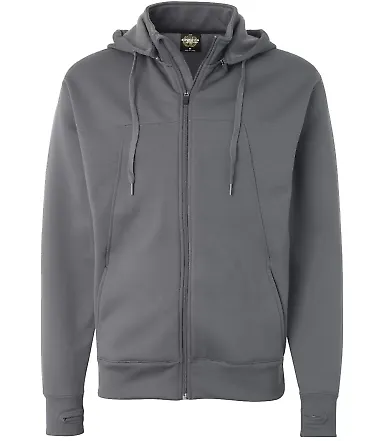 Independent Trading Co. - Hi-Tech Full-Zip Hooded  Charcoal front view