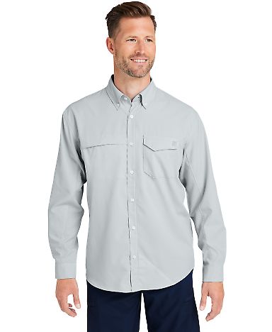 HUK H150172 Tide Point Long Sleeve Shirt in Harbor mist front view