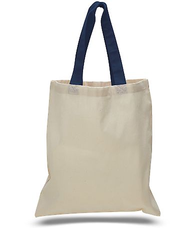 OAD Bags OAD105 Contrast-Color Handle Tote in Navy front view