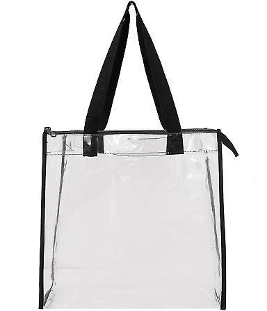 OAD Bags OAD5006 OAD Clear Zippered Tote with Full in Black front view