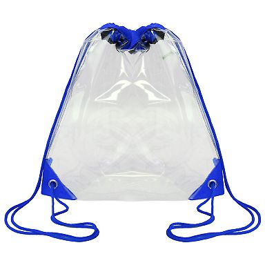 OAD Bags OAD5007 Clear Drawstring Pack in Royal front view