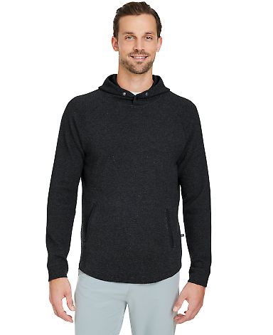 Swannies SWC100 Camden Hooded Pullover in Black/ heather front view