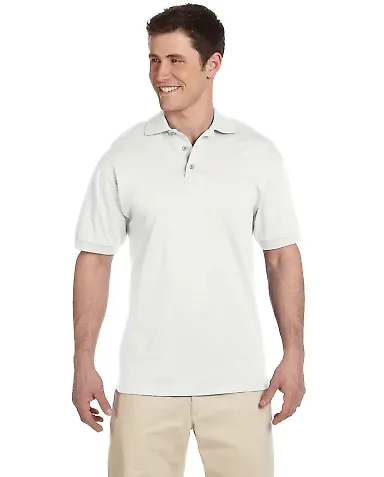 Jerzees J100 Adult Cotton Jersey Polo in White front view