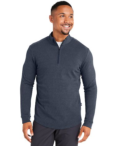 Swannies SWE500 Emery Quarter-Zip Pullover in Navy heather front view