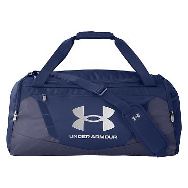 Under Armour 1369223 Undeniable 5.0 MD duffle bag in Midnight navy/ metallic silver front view