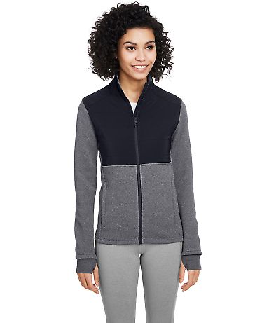 Spyder s17299 Women's Pursuit Jacket in Black heather/ black front view