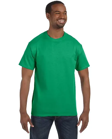 Jerzees 29 Adult 50/50 Blend T-Shirt in Irish green heather front view