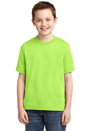 29B Jerzees Youth Heavyweight 50/50 Blend T-Shirt in Neon green front view
