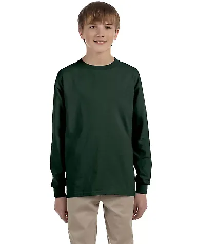 29BL Jerzees Youth Long-Sleeve Heavyweight 50/50 B in Forest green front view