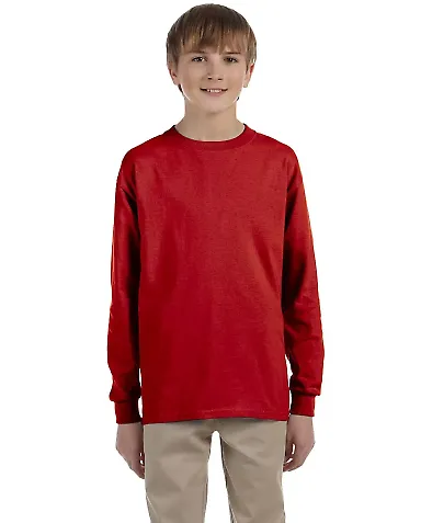 29BL Jerzees Youth Long-Sleeve Heavyweight 50/50 B in True red front view