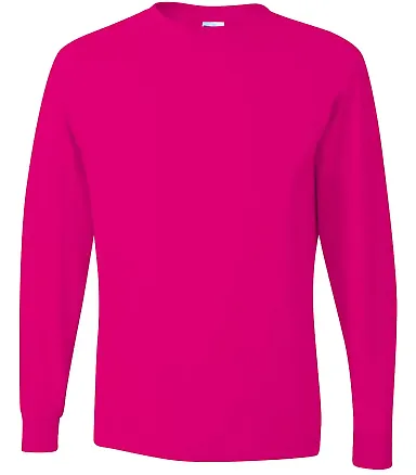 29LS Jerzees Adult Long-Sleeve Heavyweight 50/50 B Cyber Pink front view