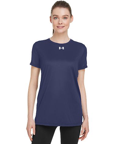 Under Armour 1376847 Women's Team Tech™ T-Shirt in Midnight navy/ white front view