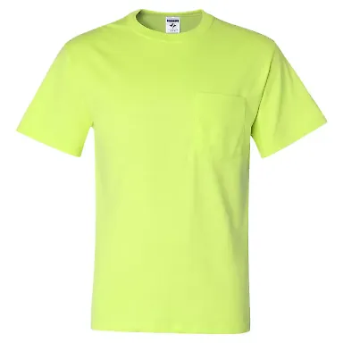 29MP Jerzees Adult Heavyweight 50/50 Blend T-Shirt Safety Green front view