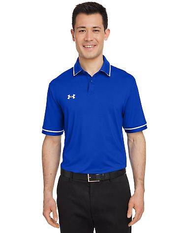 Under Armour 1376904 Tipped Teams Performance Polo in Royal/ white_400 front view