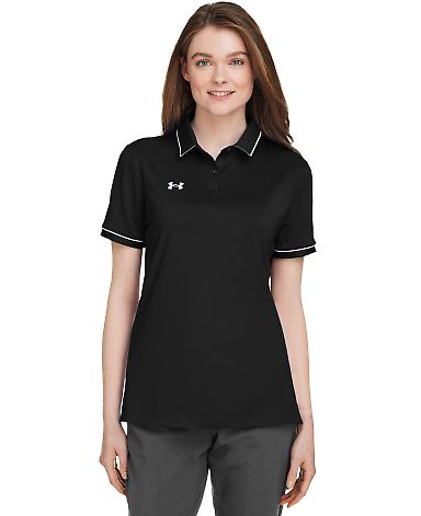 Under Armour 1376905 Women's Tipped Teams Performa in Black/ white_001 front view