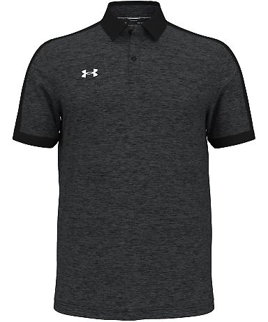 Under Armour 1376907 Trophy Level Polo in Black/ white_001 front view