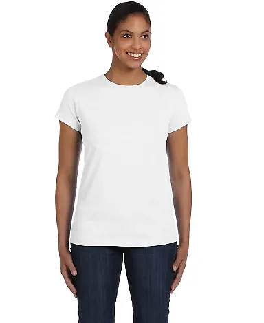 5680 Hanes® Ladies' Heavyweight T-Shirt White front view