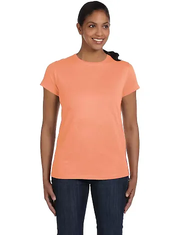5680 Hanes® Ladies' Heavyweight T-Shirt Candy Orange front view