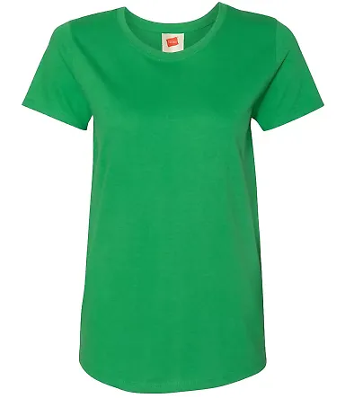 5680 Hanes® Ladies' Heavyweight T-Shirt Shamrock Green front view