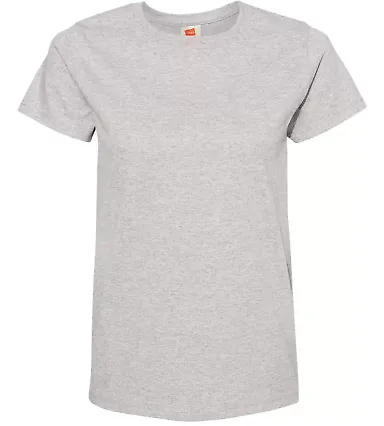 5680 Hanes® Ladies' Heavyweight T-Shirt Oxford Grey front view