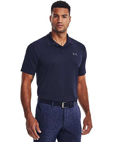 Under Armour 1377374 Performance 3.0 Golf Polo in Midnight navy/ pitch grey front view
