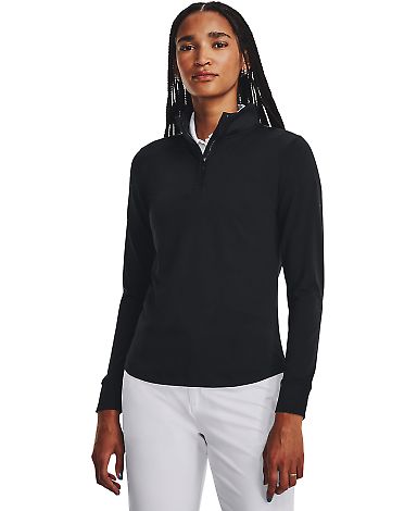 Under Armour 1377332 Women's Playoff Quarter-Zip P in Blk/ mt slv _001 front view