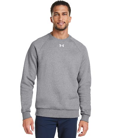 Under Armour 1379755 Rival Fleece Sweatshirt in Cs grey light heather/ white front view