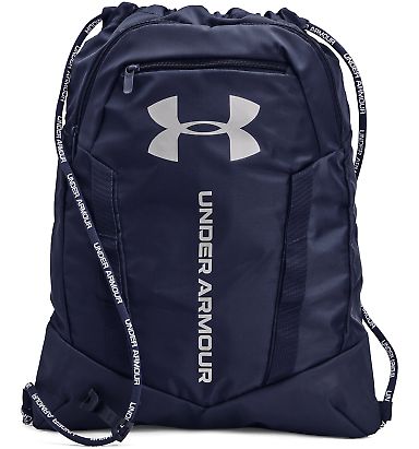 Under Armour 1369220 Undeniable Drawstring Backpac in Midnight navy/ metallic silver front view