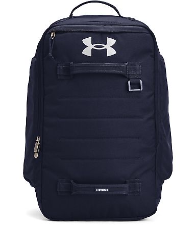 Under Armour 1378413 Contain Laptop Backpack 2.0 in Midnight navy/ metallic silver front view