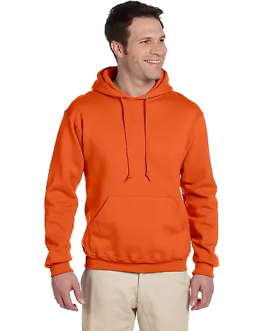 4997 Jerzees Adult Super Sweats® Hooded Pullover  in Safety orange front view