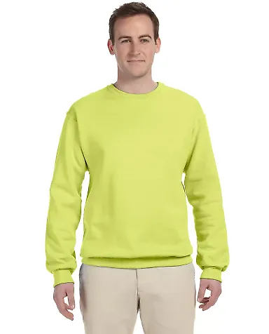 Jerzees 562 Adult NuBlend Crewneck Sweatshirt in Safety green front view