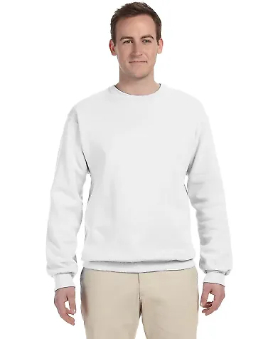 Jerzees 562 Adult NuBlend Crewneck Sweatshirt in White front view