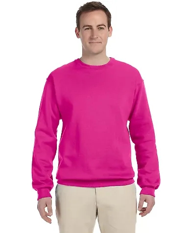 Jerzees 562 Adult NuBlend Crewneck Sweatshirt in Cyber pink front view