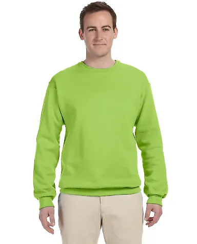 Jerzees 562 Adult NuBlend Crewneck Sweatshirt in Neon green front view