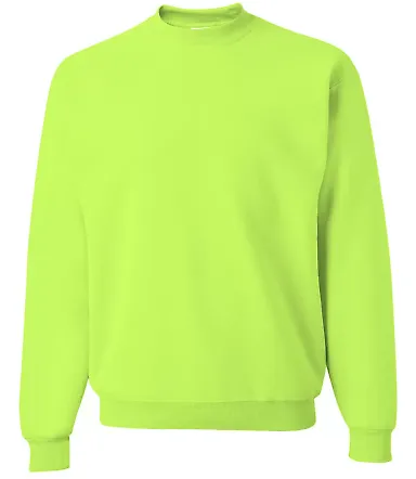 562 Jerzees Adult NuBlend® Crewneck Sweatshirt Safety Green front view