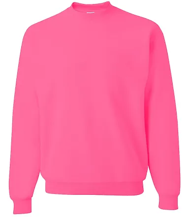 562 Jerzees Adult NuBlend® Crewneck Sweatshirt Neon Pink front view
